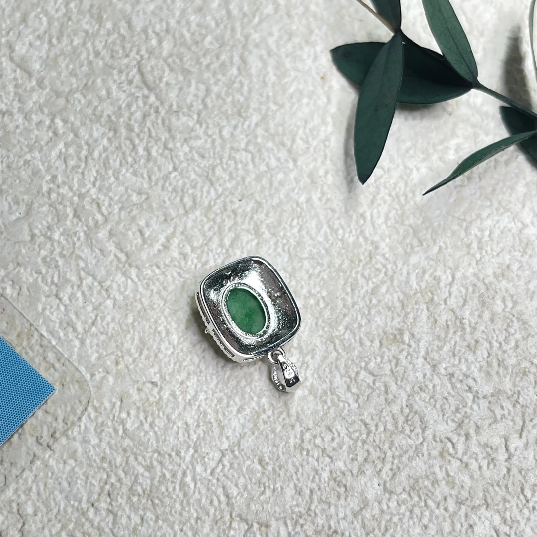 全新未使用  【六六中古】孤品复古s925翡翠吊坠aw8095