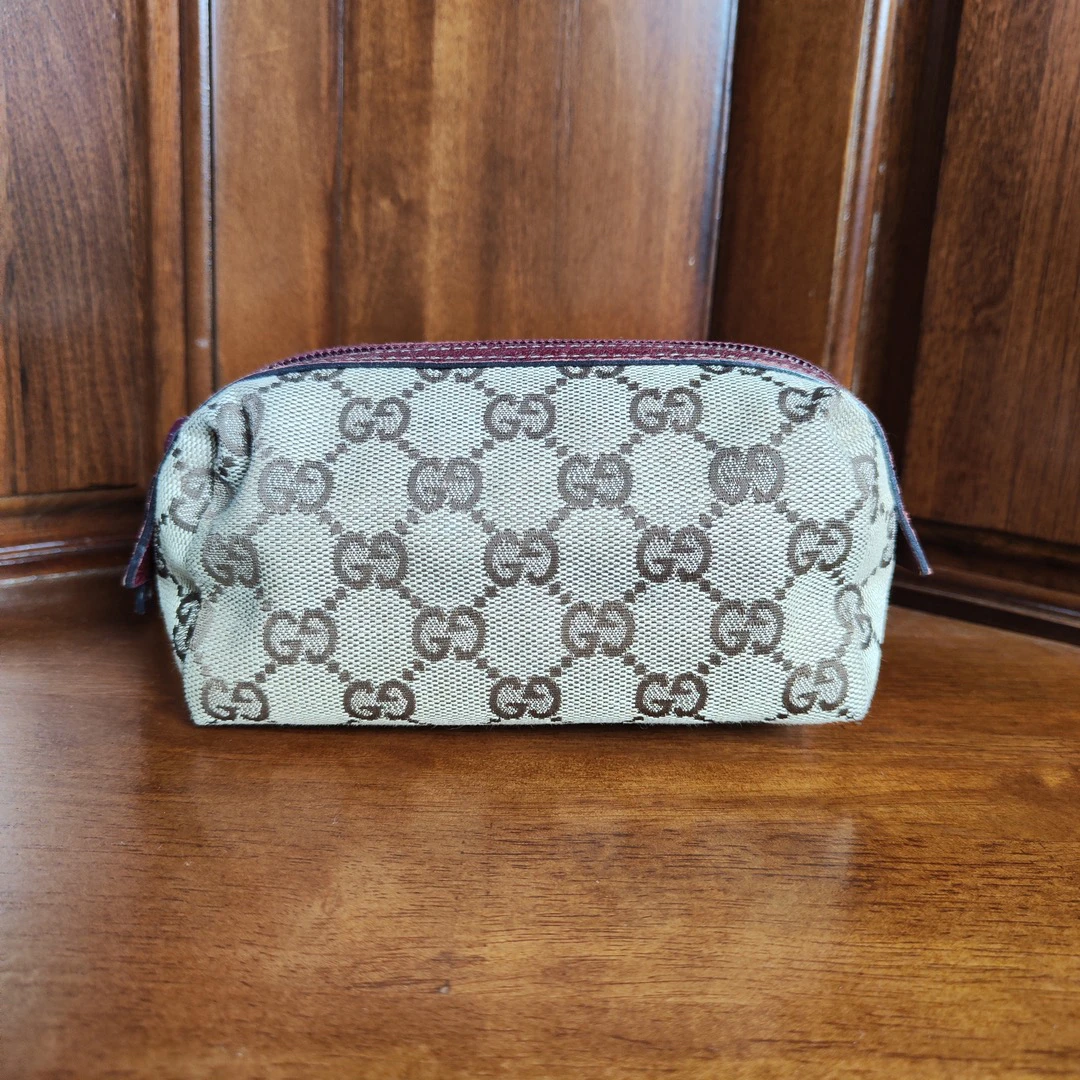 90新 GUCCI/古驰 【六六中古】复古老花手拿包cb162尺寸14.5*7*7