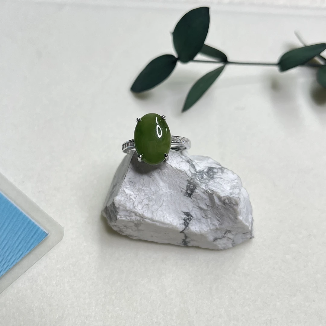 全新未使用  【六六中古】孤品s925和田玉开口戒指aj3727