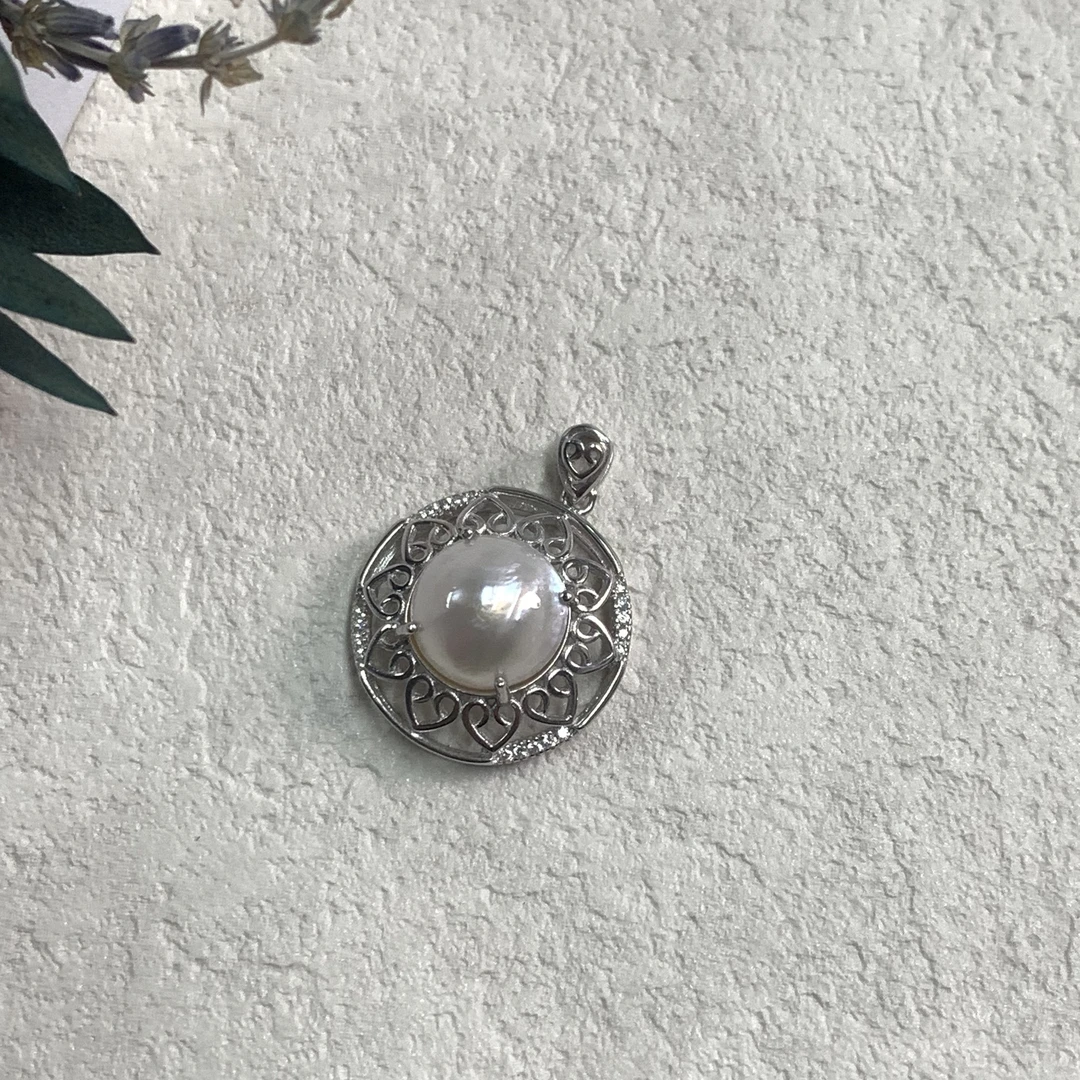 全新未使用  【六六中古】孤品11.2mm马贝珠s925吊坠aw7939