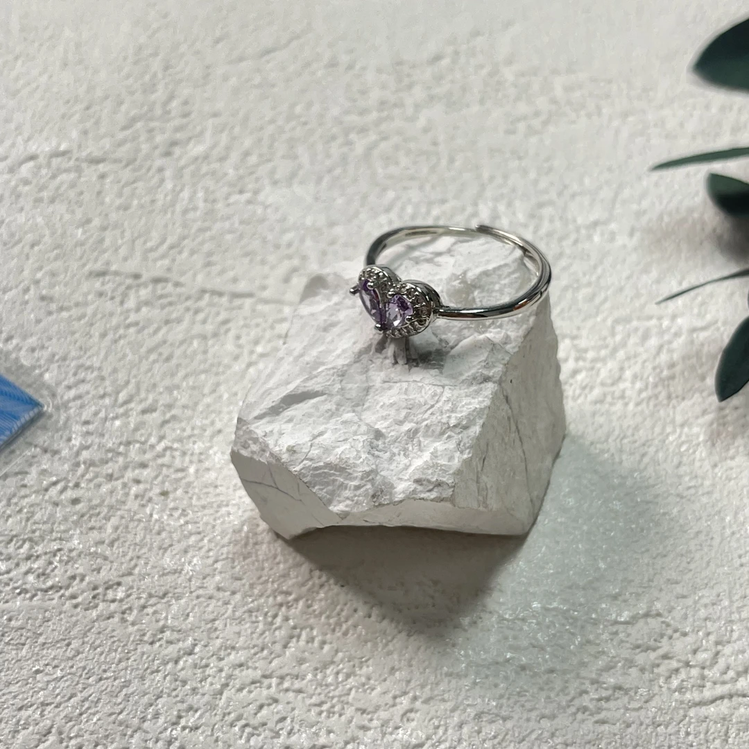 全新未使用  简约合成蓝宝石可调节戒指bj961