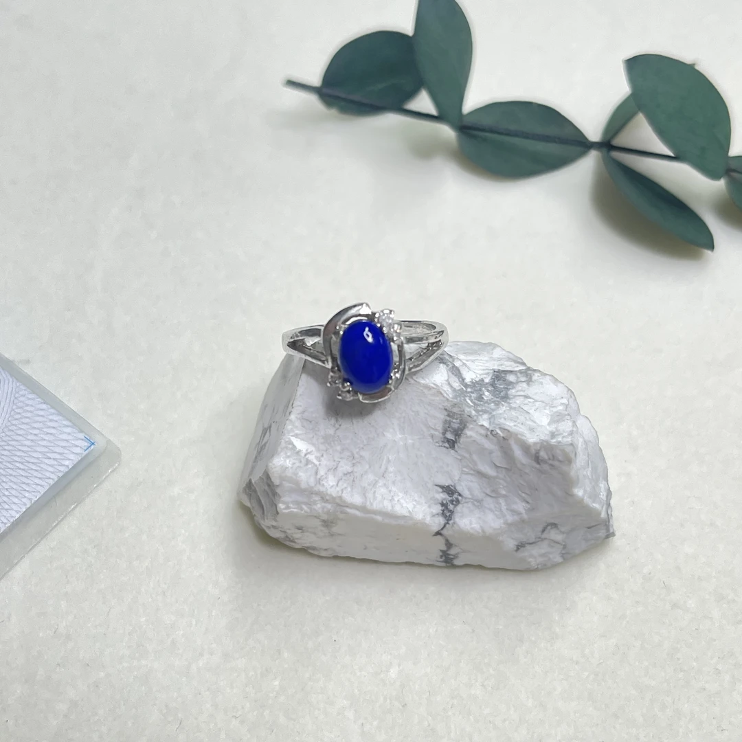 全新未使用 【六六中古】孤品925银青金石戒指aj3517欧52港13
