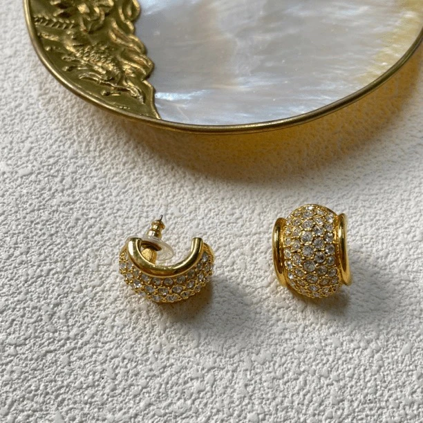 90新 Swarovski/施华洛世奇 【六六中古】孤品复古耳钉km5005