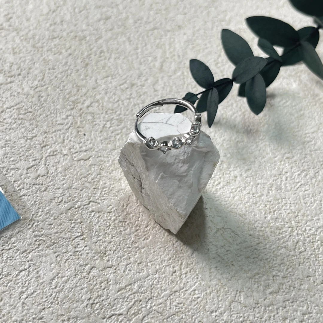 全新未使用  【六六中古】孤品s925海蓝宝石开口戒aj4086