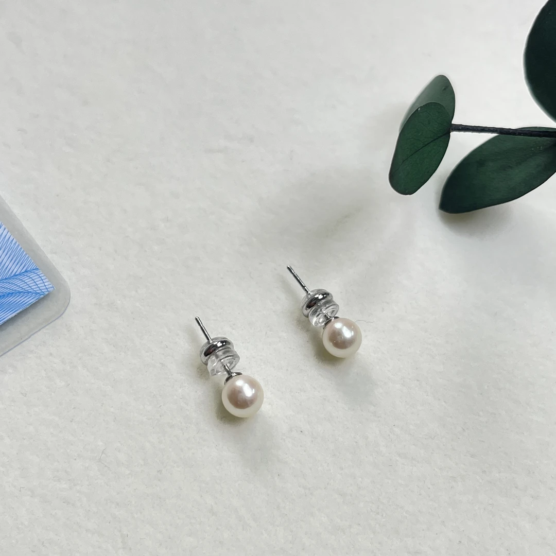 全新未使用  【六六中古】孤品6-6.5mm海水珍珠耳钉ap5376