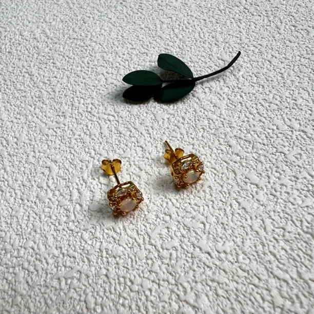 全新未使用  【六六中古】孤品复古S925欧泊耳钉ap6361