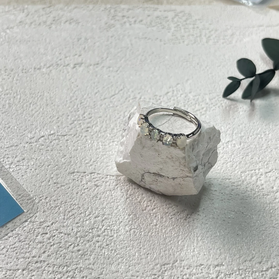 全新未使用  【六六中古】孤品s925欧泊复古可调节戒指aj4694