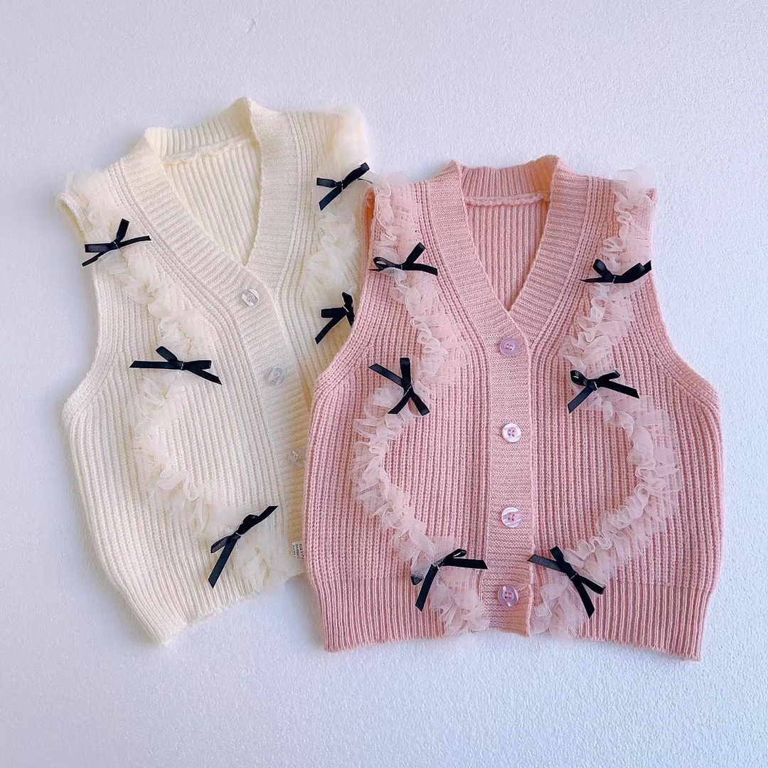 女童毛衣春秋季洋气新款韩版百搭外穿毛衣背心GC9025