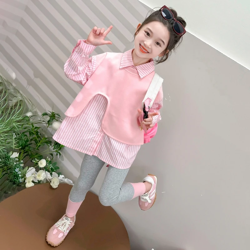 【高品质童装】女童时髦洋气套装2024秋季新款小女孩网红炸街两件套