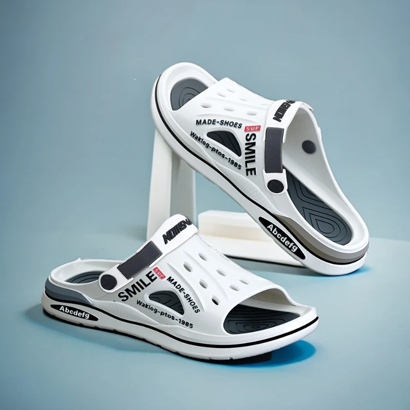 洞洞拖鞋男软底夏季潮流透气洞洞鞋时尚透气外穿两用防滑沙滩鞋男