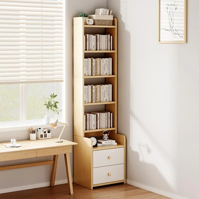 书柜抽拉柜楼梯间组合收纳柜家居客厅靠墙落地书架带置物架储物柜