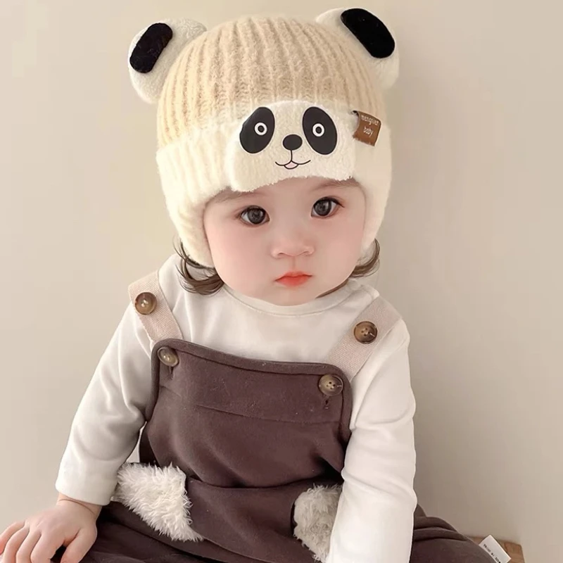 宝宝帽子冬季加厚保暖护耳帽婴儿可爱毛线帽秋冬幼儿童针织套头帽