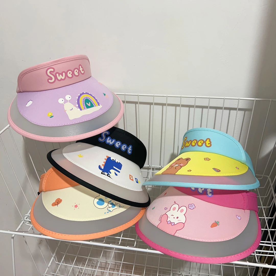 儿童防晒帽防紫外线夏季男女宝宝变色空顶帽小孩太阳帽婴儿遮阳帽