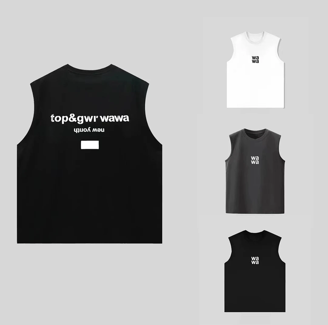 【背心WA】T运动轻奢欧美风宽松圆领百搭-无袖坎肩背心