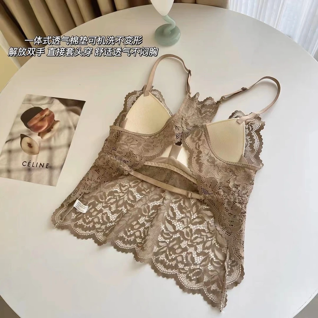 【半日】法式蕾丝美背吊带亲肤透气时尚气质蕾丝吊带美背