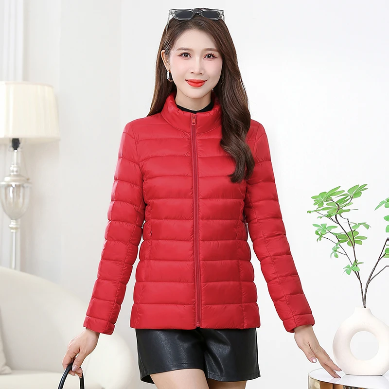 新款贴身显瘦短款棉衣女轻薄小棉袄立领保暖妈妈装棉服秋冬工作服