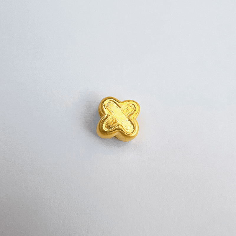 黄金足金999 七彩拉丝星星转运珠 串珠配件百搭时尚