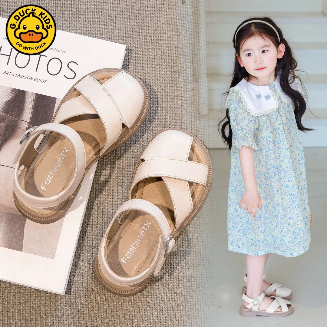 G.DUCK小黄鸭女童鞋凉鞋2024夏新款儿童小女孩沙滩鞋凉鞋软底防滑