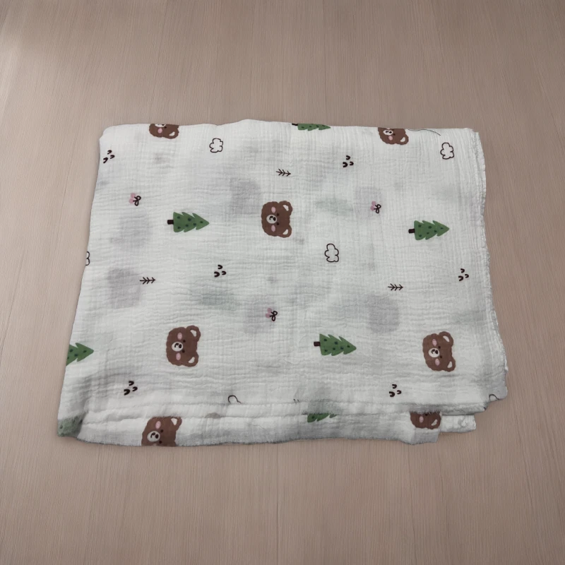 纯棉双层皱皱纱布料