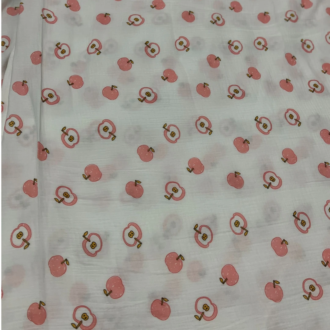 纯棉双层皱皱纱布料