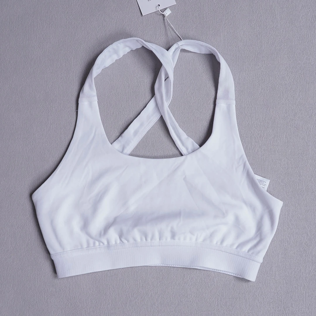 款号P402 高强度速干透气网孔紧身瑜伽健身训练运动文胸后背交叉