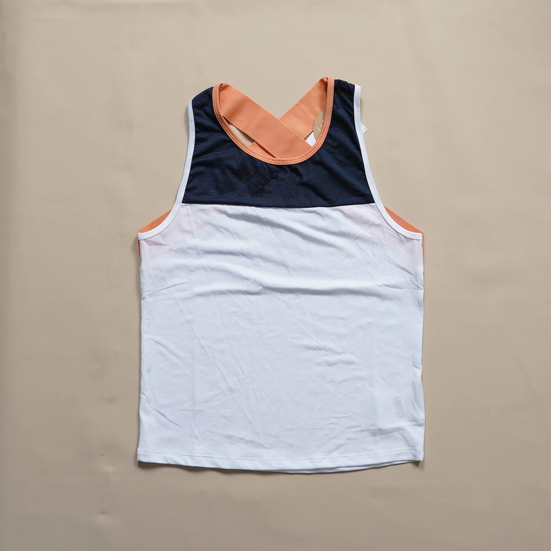 无袖T恤轻薄圆领速干透气吸湿高弹瑜伽健身休闲百搭P97