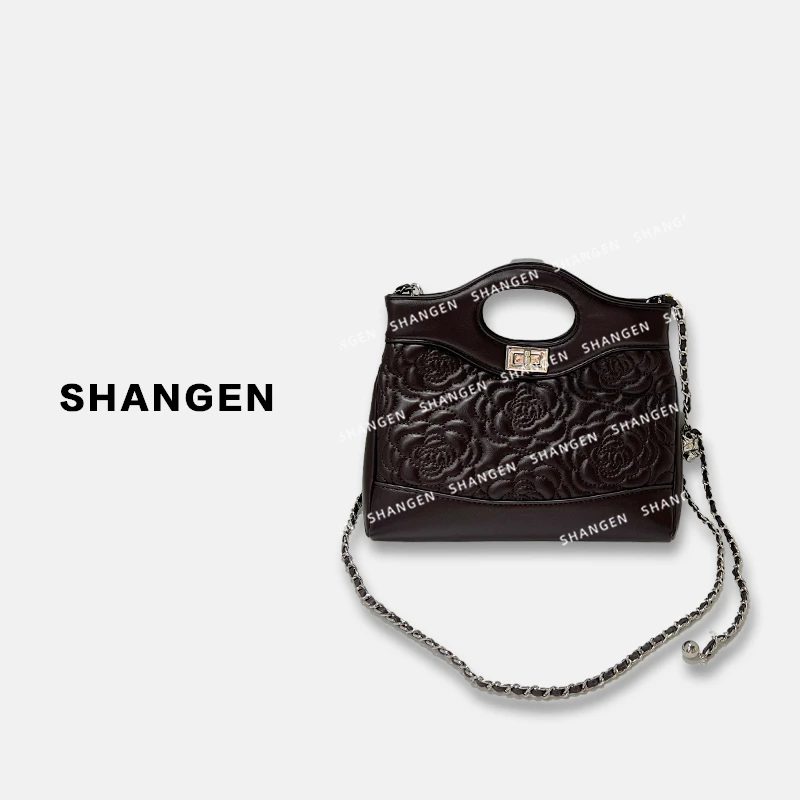 【尚恩CC】ZT-D7013-山茶咖-【小】RAIN.CUN轻奢小众女士包23*18*6