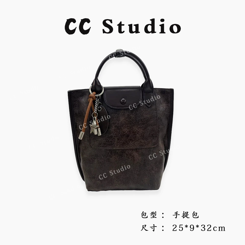 【尚恩CC】SK-62644-复古咖啡-轻奢时尚简约百搭女士新款手提包