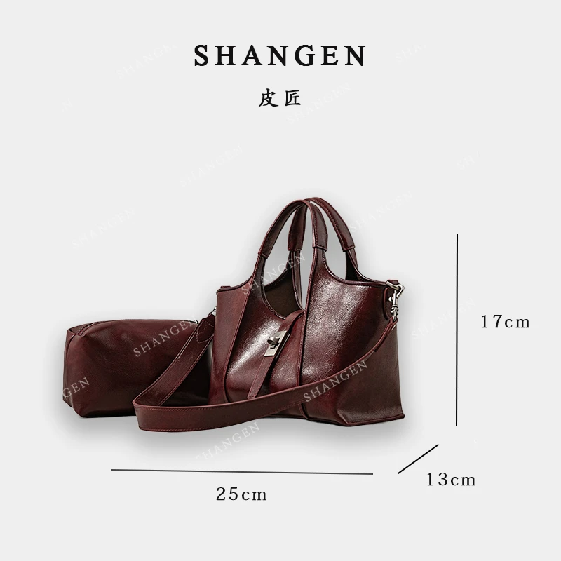 【尚恩CC】SK-62697-葡萄酒-轻奢时尚女士新款手提单肩斜挎包