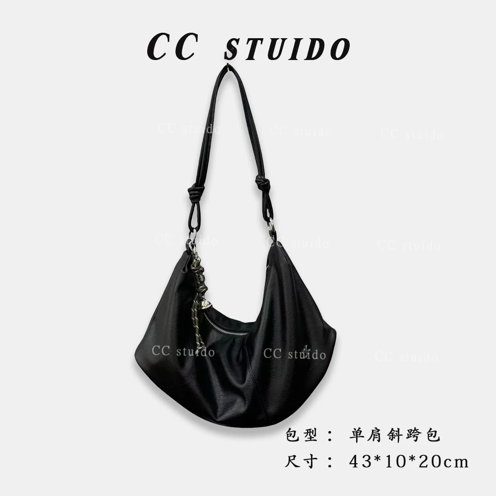 【尚恩CC】QYX-81288-黑色-轻奢简约百搭女士新款单肩斜跨大包