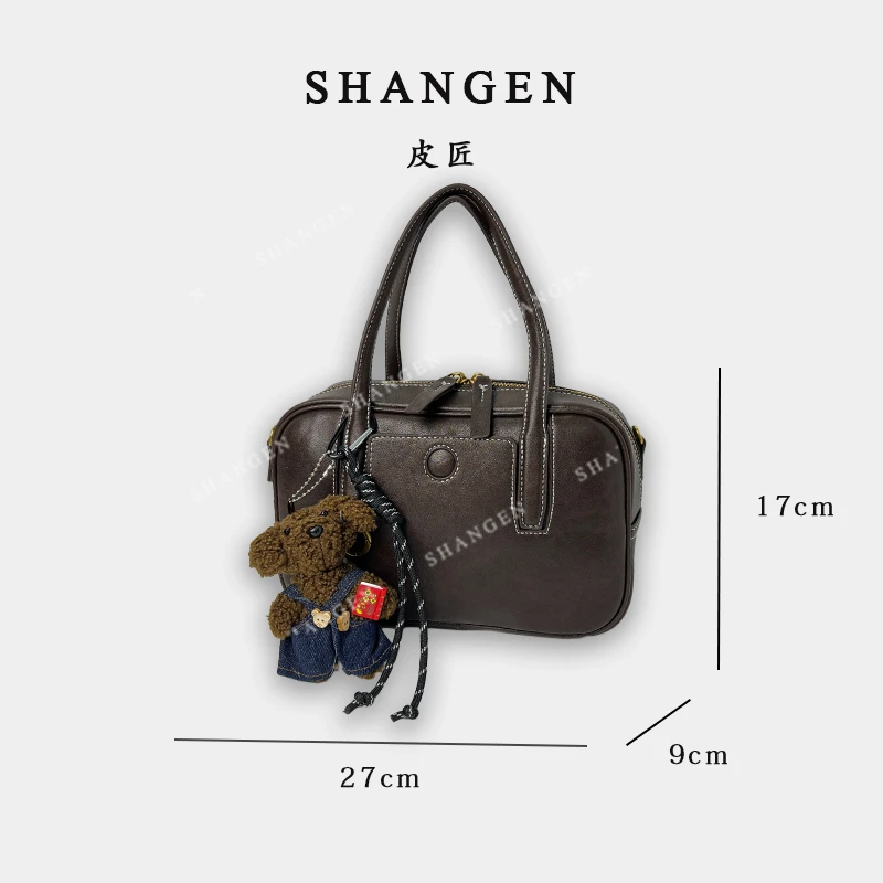 【尚恩CC】QYX-9709-可可棕-轻奢女士新款手提斜跨包