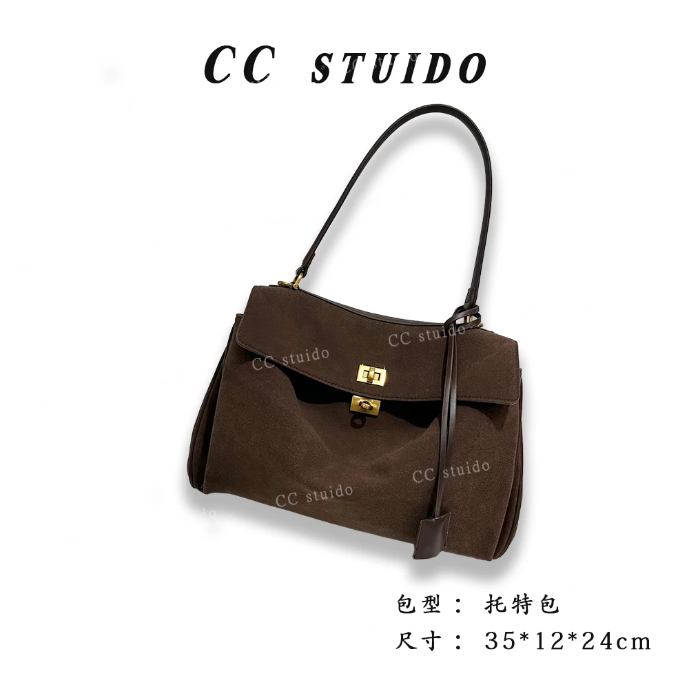 【尚恩CC】FES-6688-咖啡色-轻奢时尚简约女士新款单肩斜挎托特包
