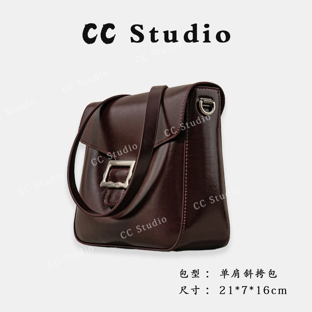 【尚恩CC】SK-92329-暗夜梅子-轻奢简约百搭女士新款单肩斜跨包