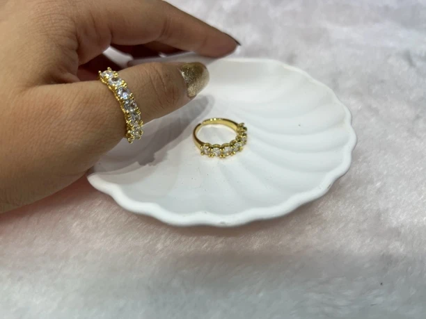 钛钢仿水晶戒指 欧美钻戒指不褪色街头