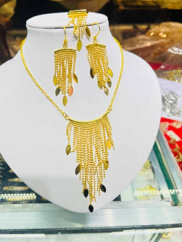 铜合金项链 铜合金两件套时尚简约休闲