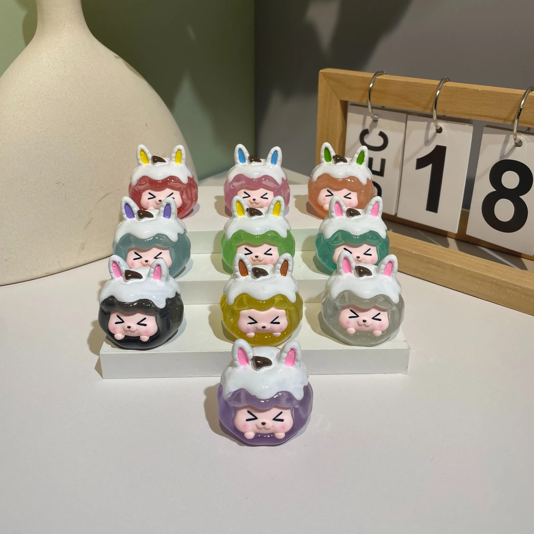 【直播拆】雪花顶手绘兔耳朵摇铃细闪圣诞KIKI