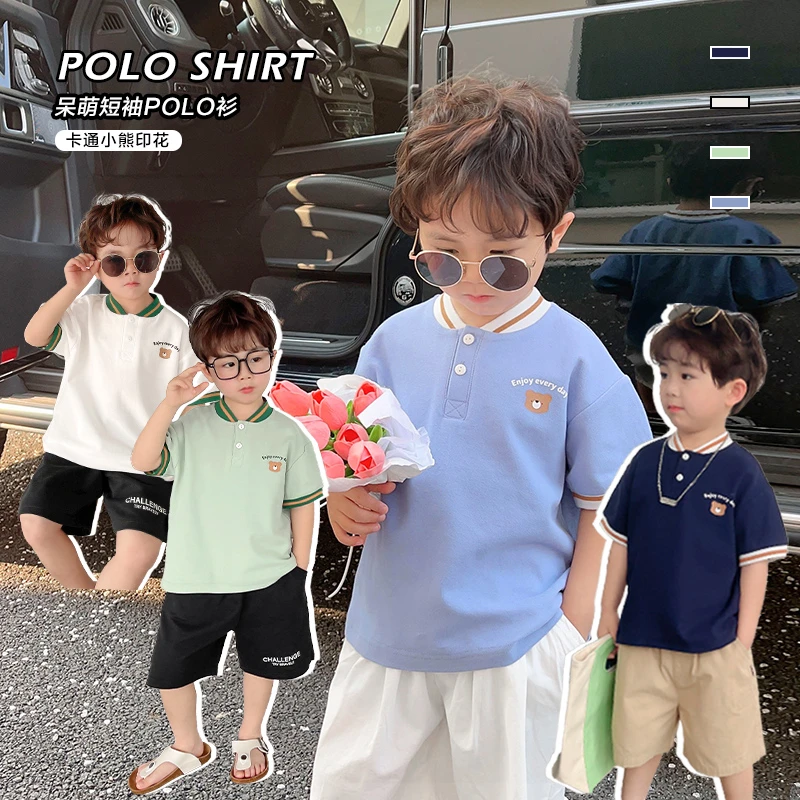 【现货·纯棉】X3810男童短袖polo衫T恤夏季夏装婴儿童装宝宝半袖