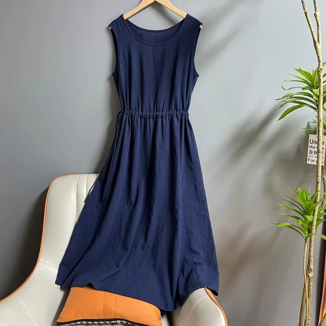 【粉丝专享背心裙】七七原创夏季休闲百搭显瘦长款无袖背心裙7719