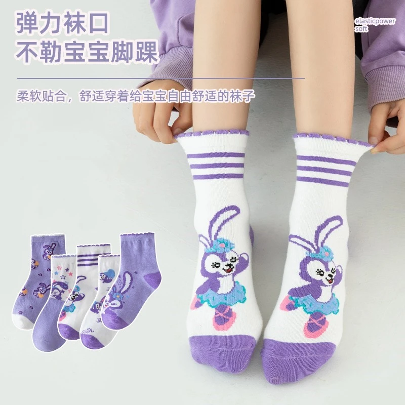 女童袜子春秋卡通星黛露中筒袜ins韩系少女秋冬季中大童学生棉袜