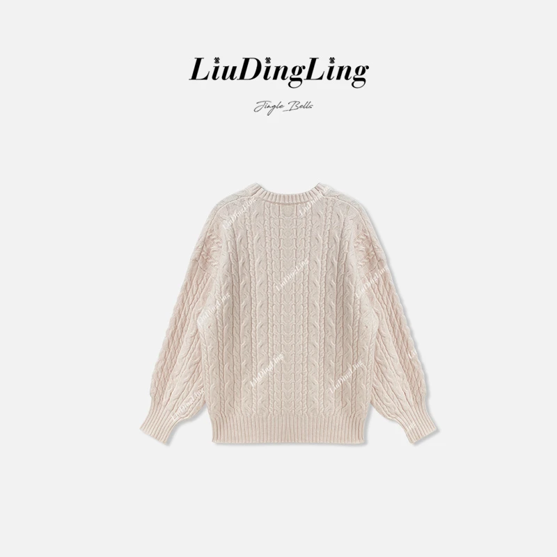 宽松显瘦加厚毛衣女2024年秋冬减龄上衣洋气奶系慵懒风针织打底衫