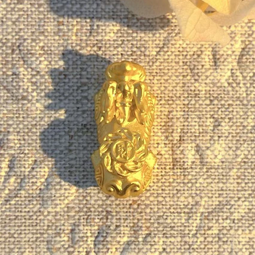 【譽臻金】足金999八方来财貔貅挂坠转运珠送男友送宝宝