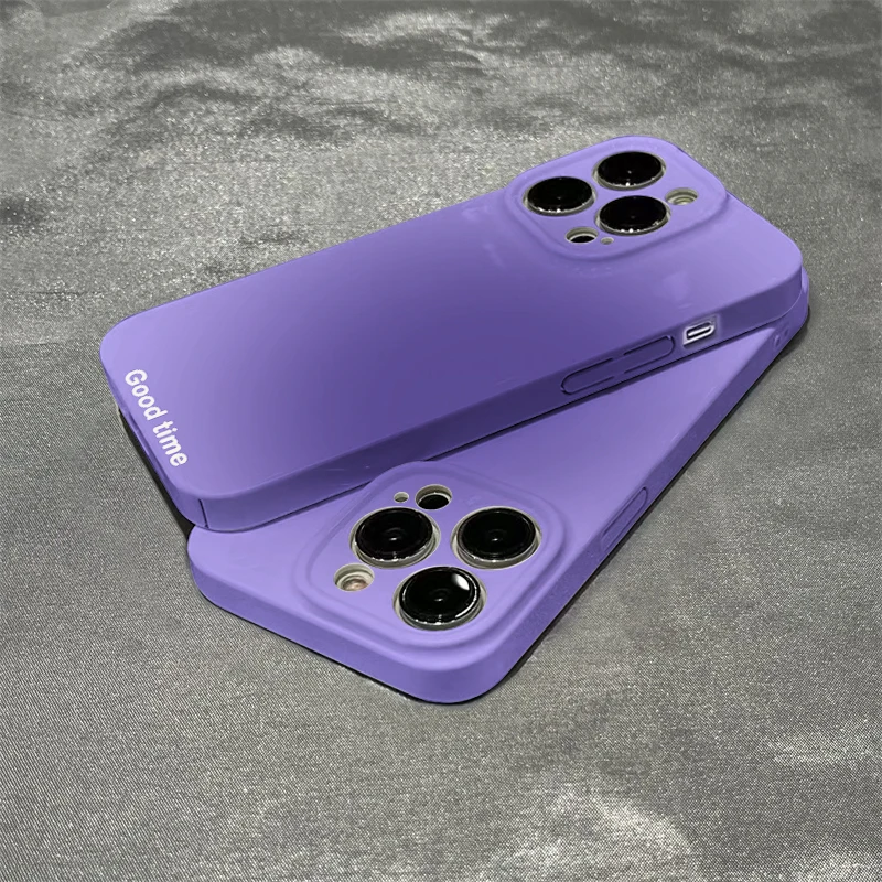 苹果/vivo/华为/oppo小米小众ins简约紫色晕染菲林壳防摔手机壳女