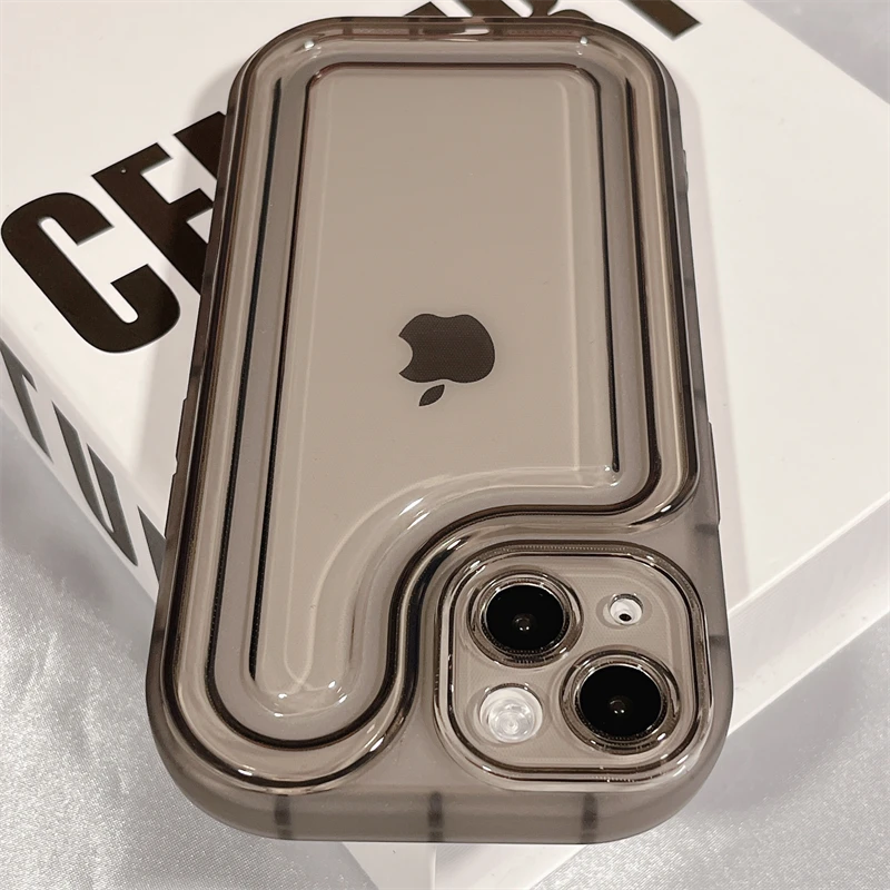 简约高级气垫边框iPhone14/15promax苹果13/12/11手机壳14pro女套