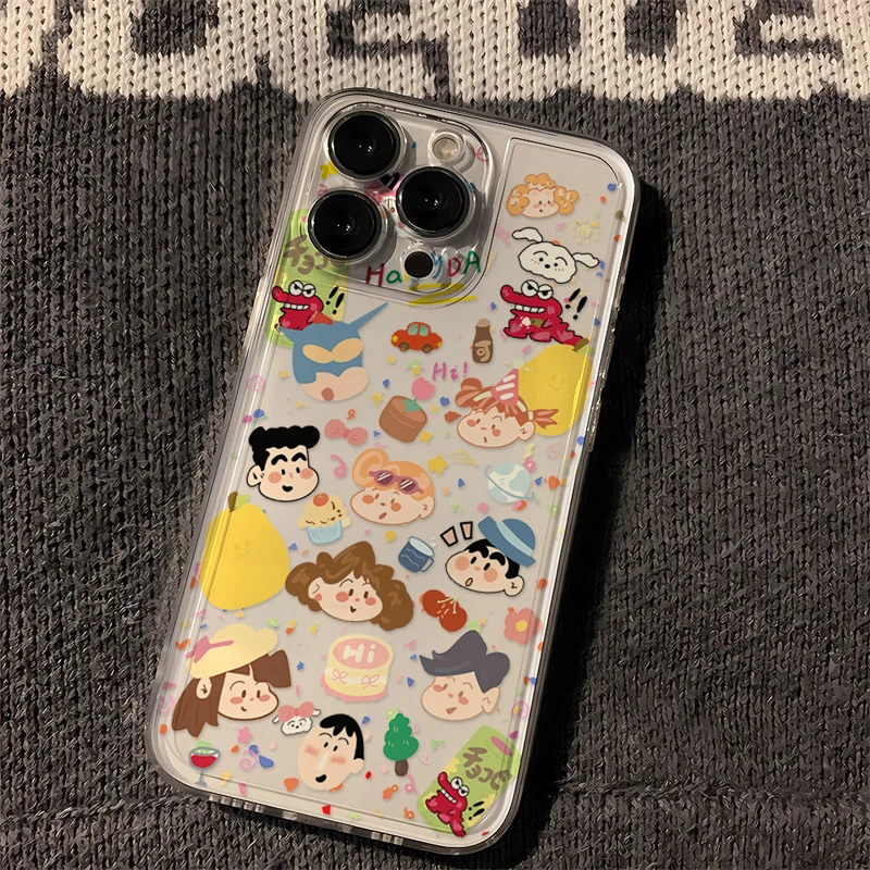 仙朵可爱涂鸦小新适用iphone15/13苹果14手机壳华为viv小米oppo套