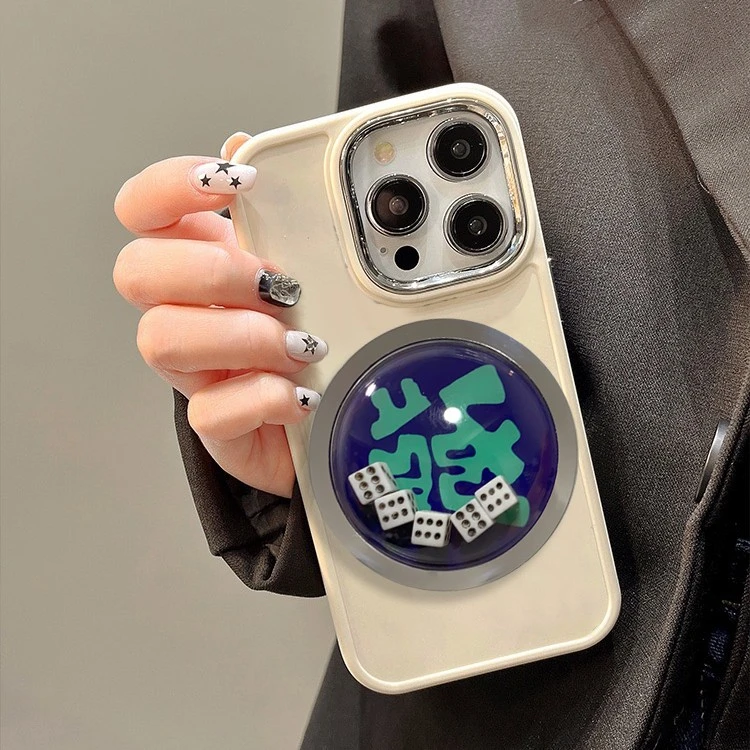 趣味立体摇骰子iPhone14promax电镀按键手机壳苹果13/12/11软套xs