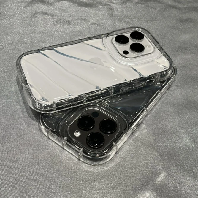 高级幻影波纹iPhone13苹果14promax手机壳全包12/11女xr透明7p套