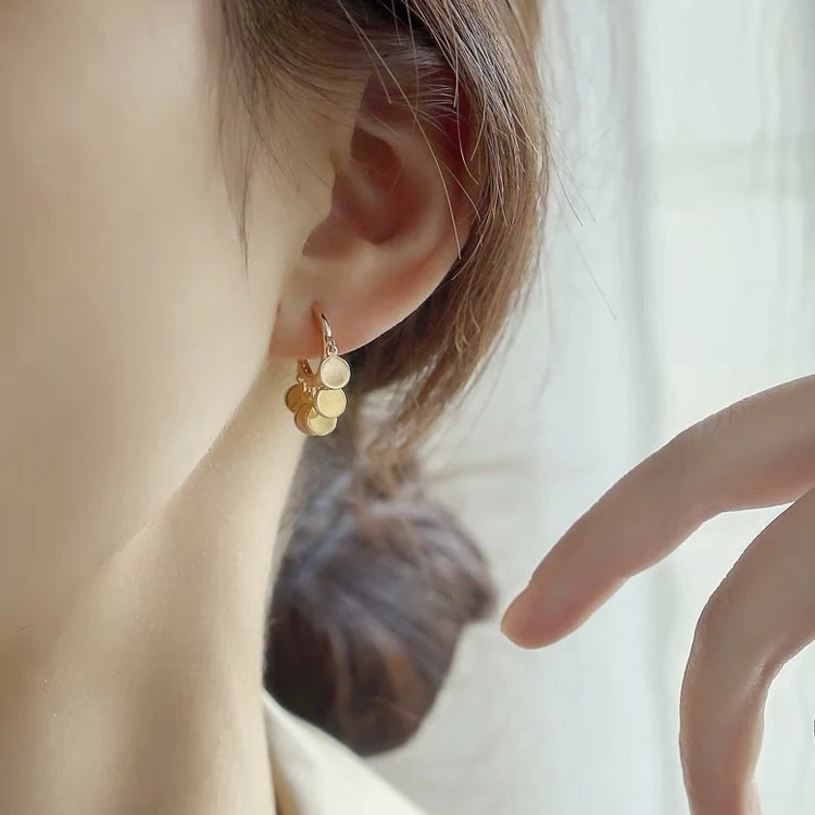 铜合金耳饰 复古个性耳扣流苏精致简约时尚古风气质耳饰E015