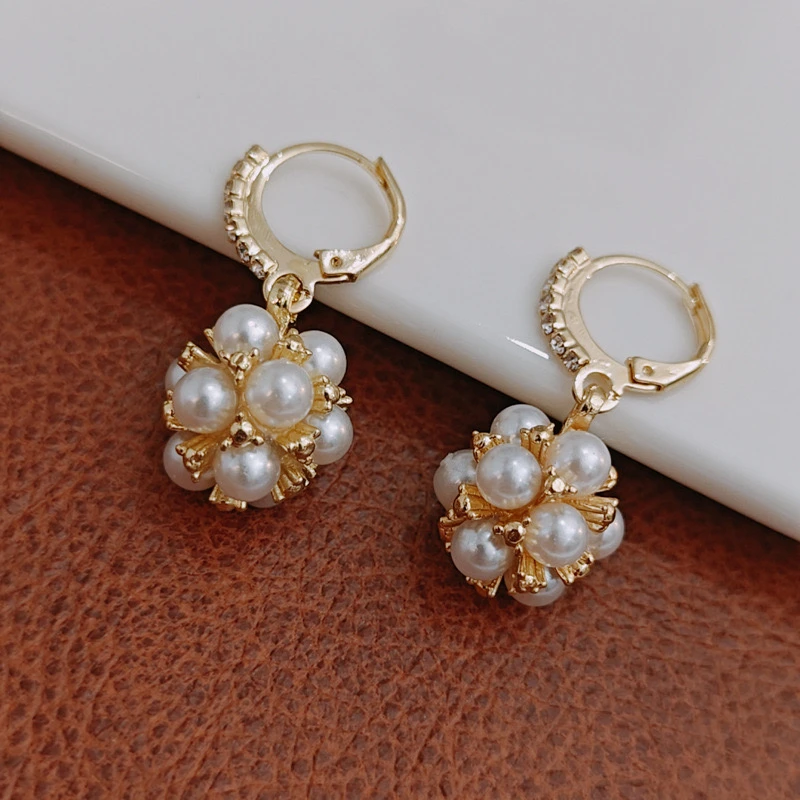 铜合金耳饰 气质爆米花耳扣时尚耳坠复古个性小众耳饰E2098