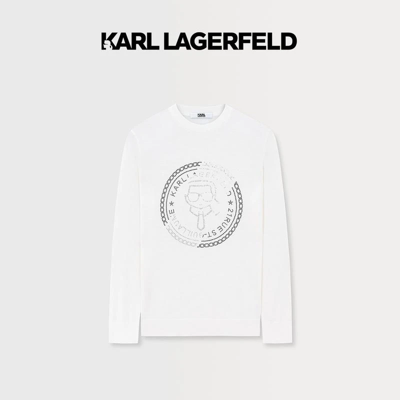 【官方男装】KARL LAGERFELD卡尔拉格斐秋钉珠羊毛衫1K1B51001190