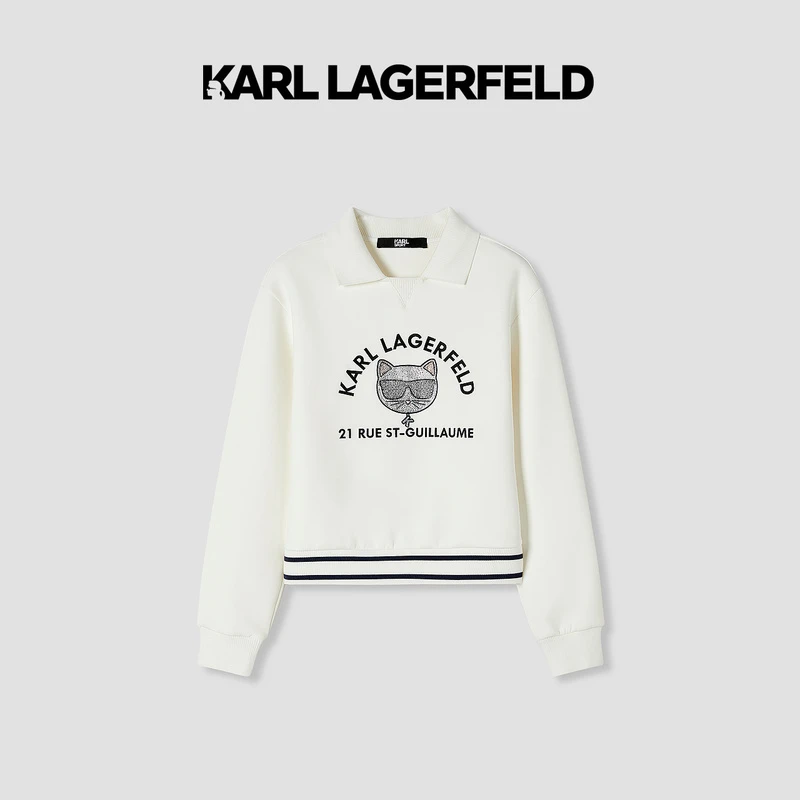 KARL LAGERFELD卡尔拉格斐2024冬季新款无帽卫衣老佛爷K27P1805